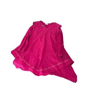 Naartjie Girls' Medium‎ 5 years Vintage Hot Pink Cotton Dress Long Sleeve Tunic